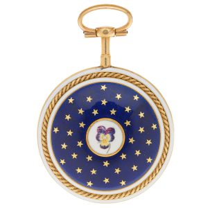 A French gold pocket watch with enamel decoration Circa 1790