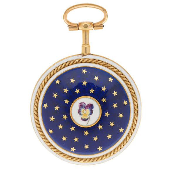 A French gold pocket watch with enamel decoration Circa 1790