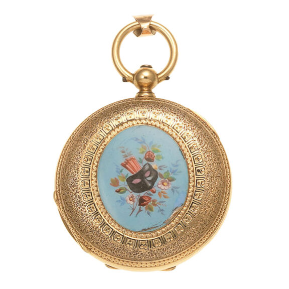 Swiss lever with Bohemian enamel decoration Circa 1850 Swiss lever with Bohemian enamel decoration Circa 1850