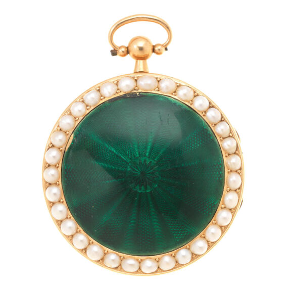A French verge with enamel and seed pearl decoration Circa 1780