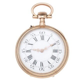 A Swiss gold pocket watch with enamel decoration Circa 1870