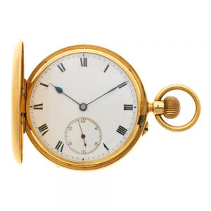English gold hunting cased lever pocket watch Circa 1890