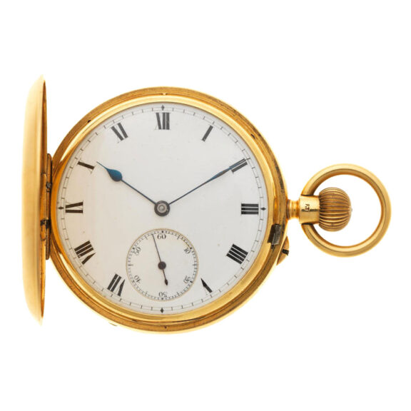 English gold hunting cased lever pocket watch Circa 1890