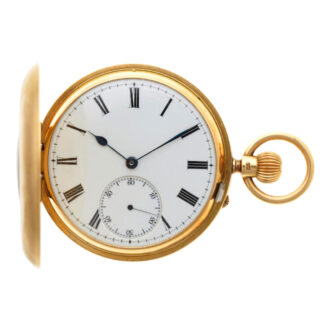 English gold half hunting cased lever pocket watch Circa 1895