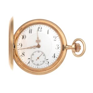 Swiss 18k gold hunting cased lever pocket watch Circa 1910