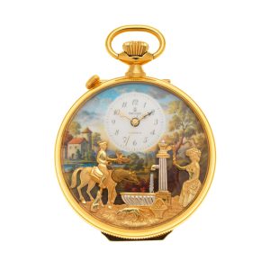 Swiss gold-plated musical automaton watch Circa 1975