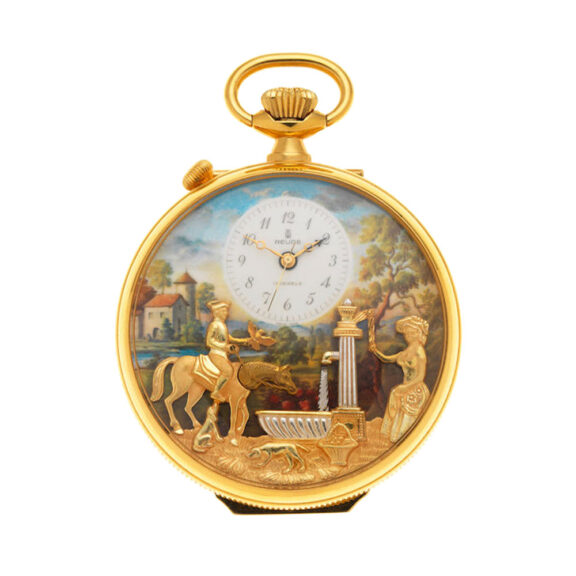 Swiss gold-plated musical automaton watch Circa 1975