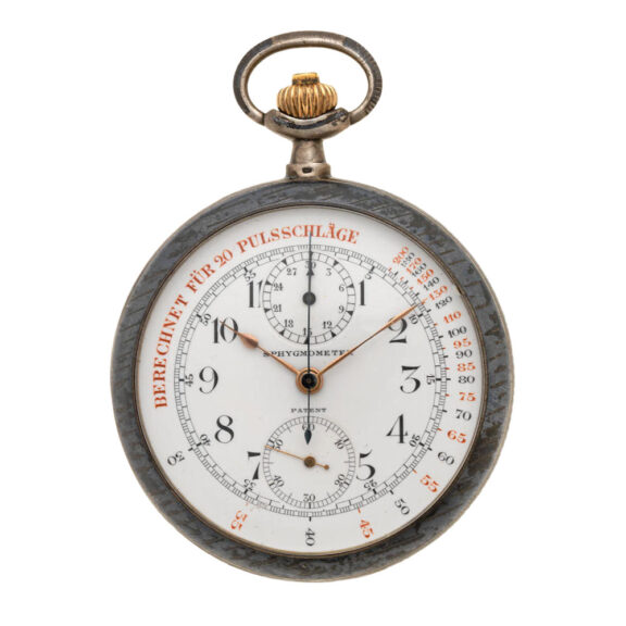 A rare Swiss silver chronograph lever pocket watch Circa 1920