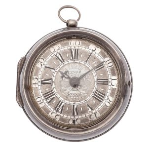 English silver key wind pair cased verge pocket watch Circa 1700