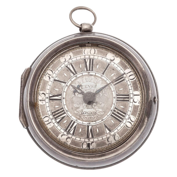 English silver key wind pair cased verge pocket watch Circa 1700