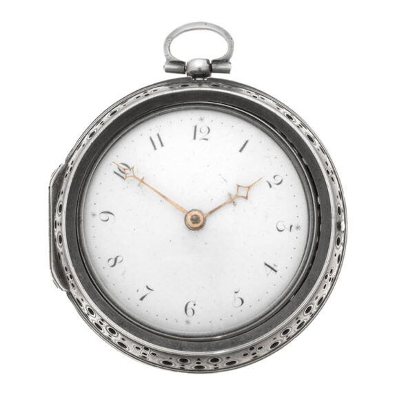An English silver key wind pair case verge clock watch Circa 1710