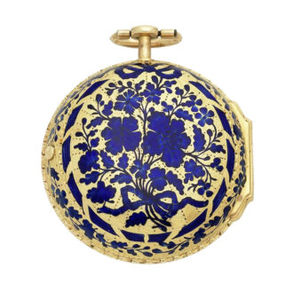 English gold key wind pair cased verge pocket watch Circa 1759