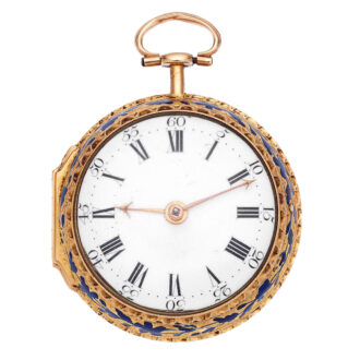 English gold key wind pair cased verge pocket watch Circa 1759