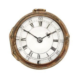 English gilt metal, pique and tortoiseshell pocket watch Circa 1700