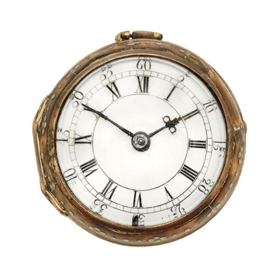 English gilt metal, pique and tortoiseshell pocket watch Circa 1700