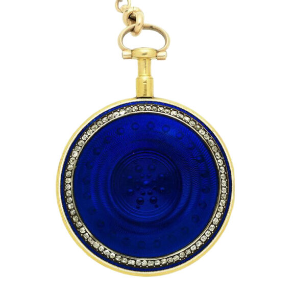 English gold, enamel and diamond set pocket watch Circa 1830 English gold, enamel and diamond set pocket watch Circa 1830