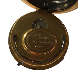 Swiss gold repeater with enamel and stone set reverse Circa 1790