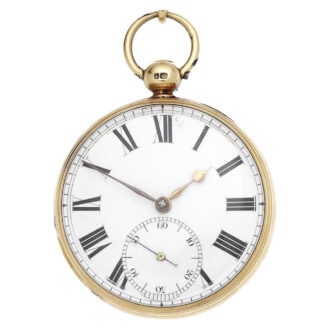 English 18k gold open faced lever pocket watch Circa 1823