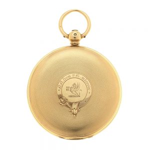 An English gold full hunter lever pocket watch Circa 1871