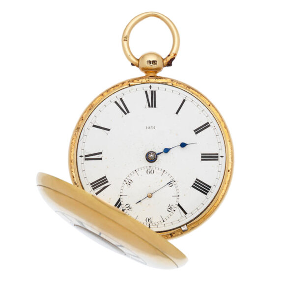 An English 18 carat half hunter duplex pocket watch Circa 1829