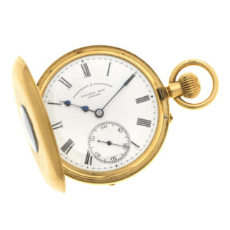 An English 18 carat gold half hunter pocket watch Circa 1912