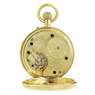 An English 18 carat gold open face lever pocket watch Circa 1884