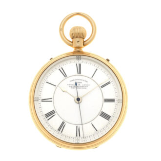An English 18 carat gold chronometer pocket watch Circa 1872