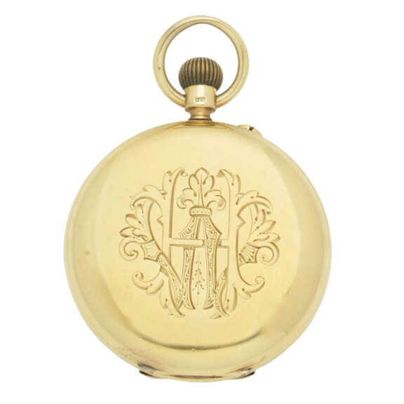 An English 18 carat gold full hunter lever pocket watch Circa 1910