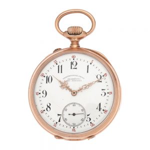 A German 14 carat gold open face lever pocket watch Circa 1900