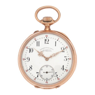 A German 14 carat gold open face lever pocket watch Circa 1900