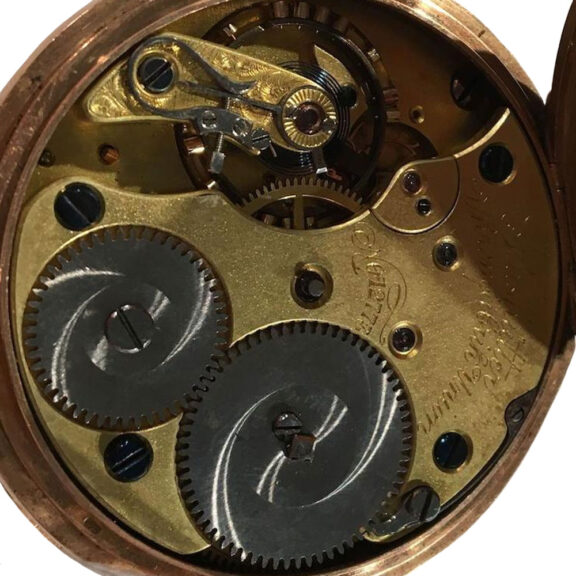A German 14 carat gold open face lever pocket watch Circa 1900 A German 14 carat gold open face lever pocket watch Circa 1900