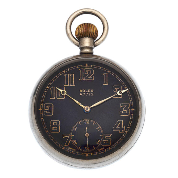 A Swiss stainless steel military lever pocket watch Circa 1940