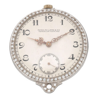 Swiss fine platinum and diamond set open face lever Circa 1927