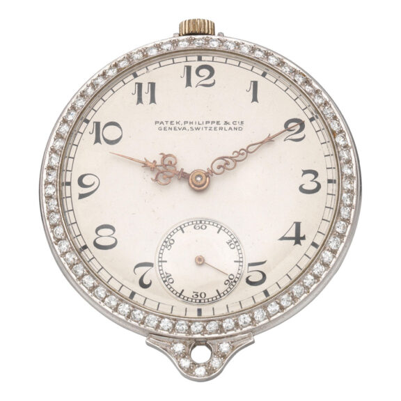 Swiss fine platinum and diamond set open face lever Circa 1927