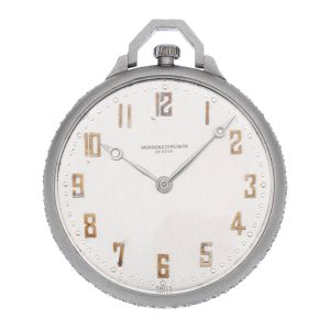 A Swiss platinum diamond set Art Deco pocket watch Circa 1925