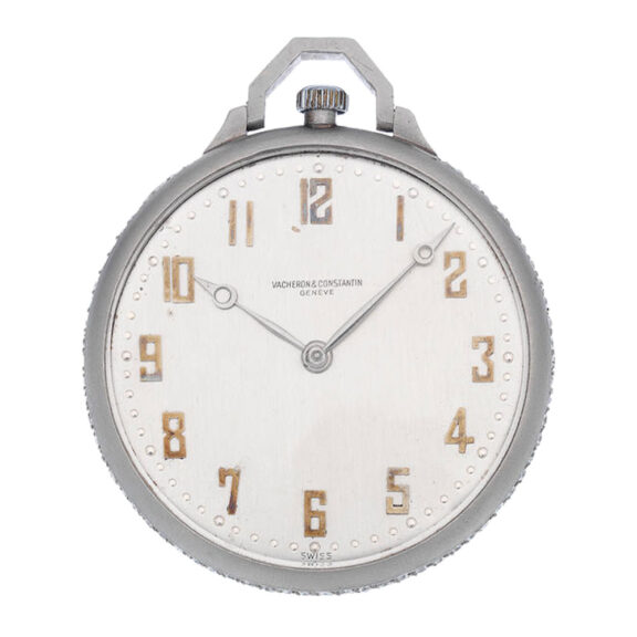 A Swiss platinum diamond set Art Deco pocket watch Circa 1925