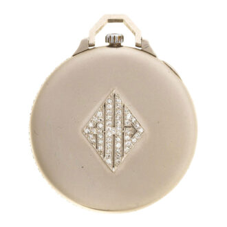 A Swiss platinum diamond set Art Deco pocket watch Circa 1925