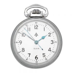 An American stainless steel military lever pocket watch Circa 1942