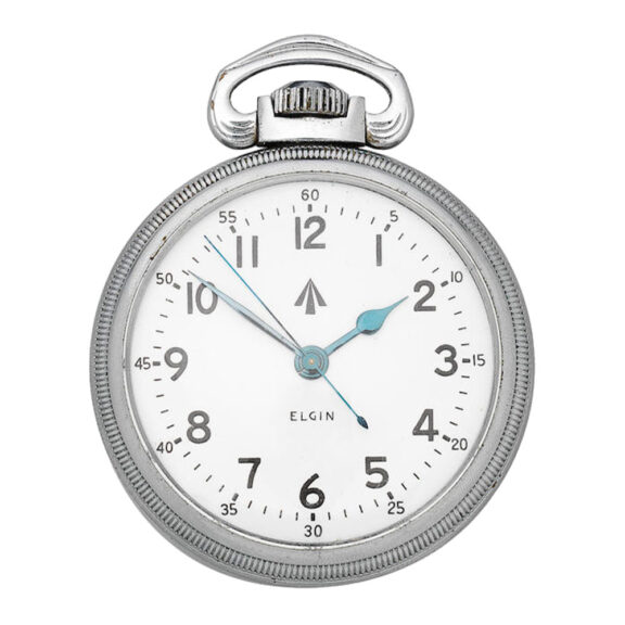 An American stainless steel military lever pocket watch Circa 1942