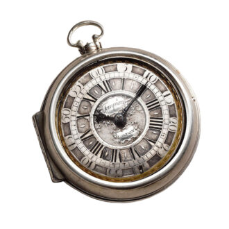 English silver key wind pair cased verge pocket watch Circa 1700