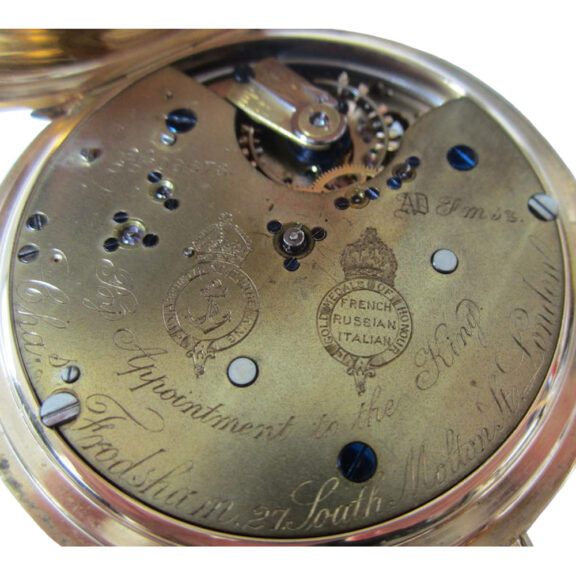 A fine English gold minute repeating lever clock watch Circa 1916 A fine English gold minute repeating lever clock watch Circa 1916