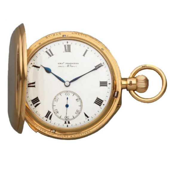 English gold minute repeating lever clock watch Circa 1916