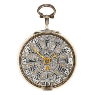 An English silver verge with repousse decoration Circa 1766