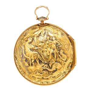 An English gold verge with repousse decoration Circa 1773