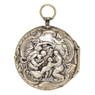 An English silver verge with repousse decoration Circa 1770