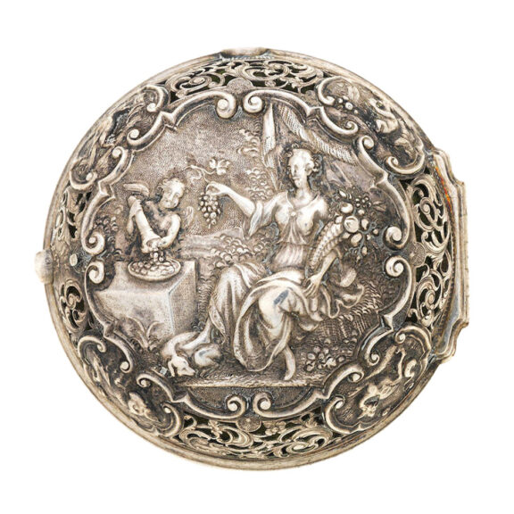 A rare English silver quarter repeating automaton Circa 1740 A rare English silver quarter repeating automaton Circa 1740