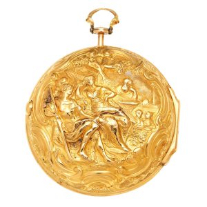 An English gold verge with repousse decoration Circa 1770