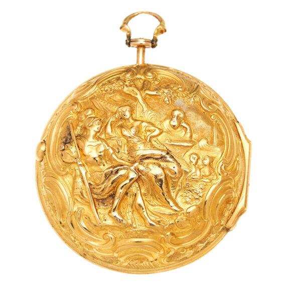 An English gold verge with repousse decoration Circa 1770