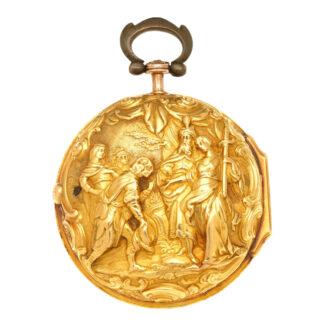 An English gold verge with repousse decoration Circa 1760