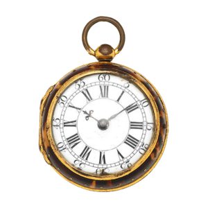 An English gilt and horn verge consular pocket watch Circa 1750